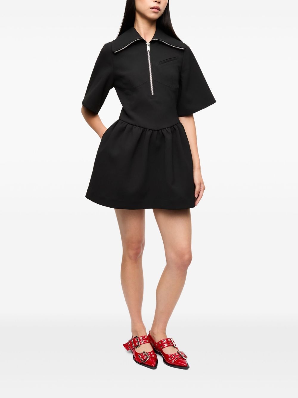 zip-up minidress - 2