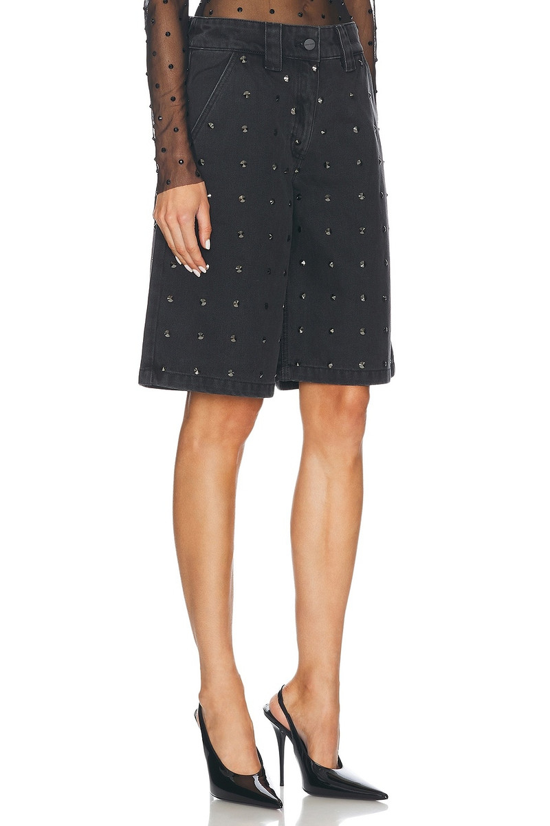 Allover Rhinestone Crystal Denim Short 2