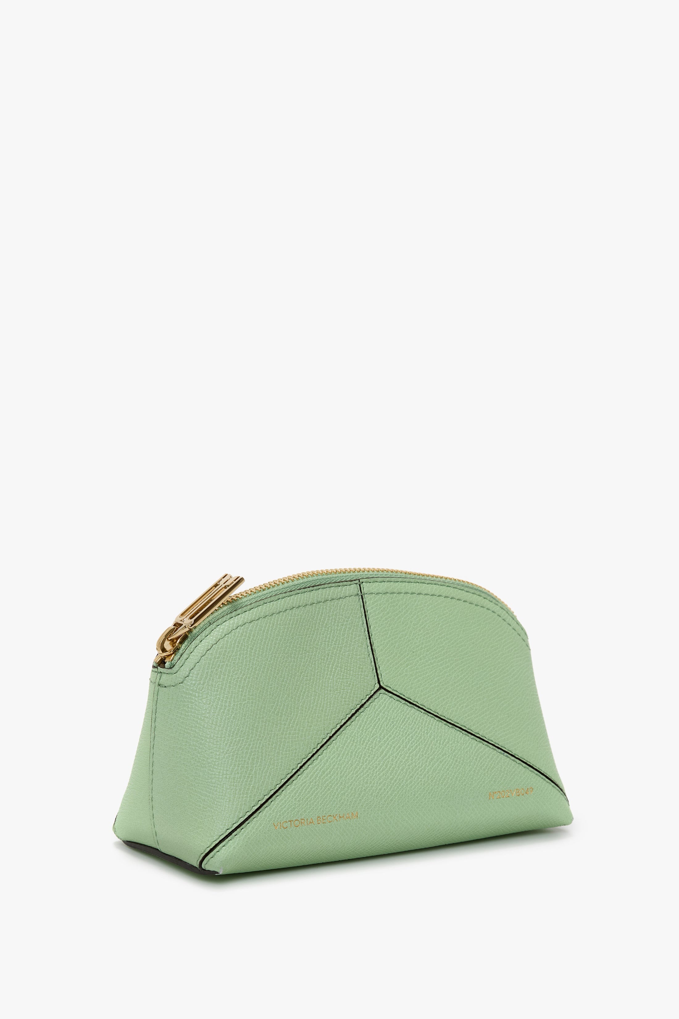 Victoria Mini Wash Bag In Jade Grained Leather - 2