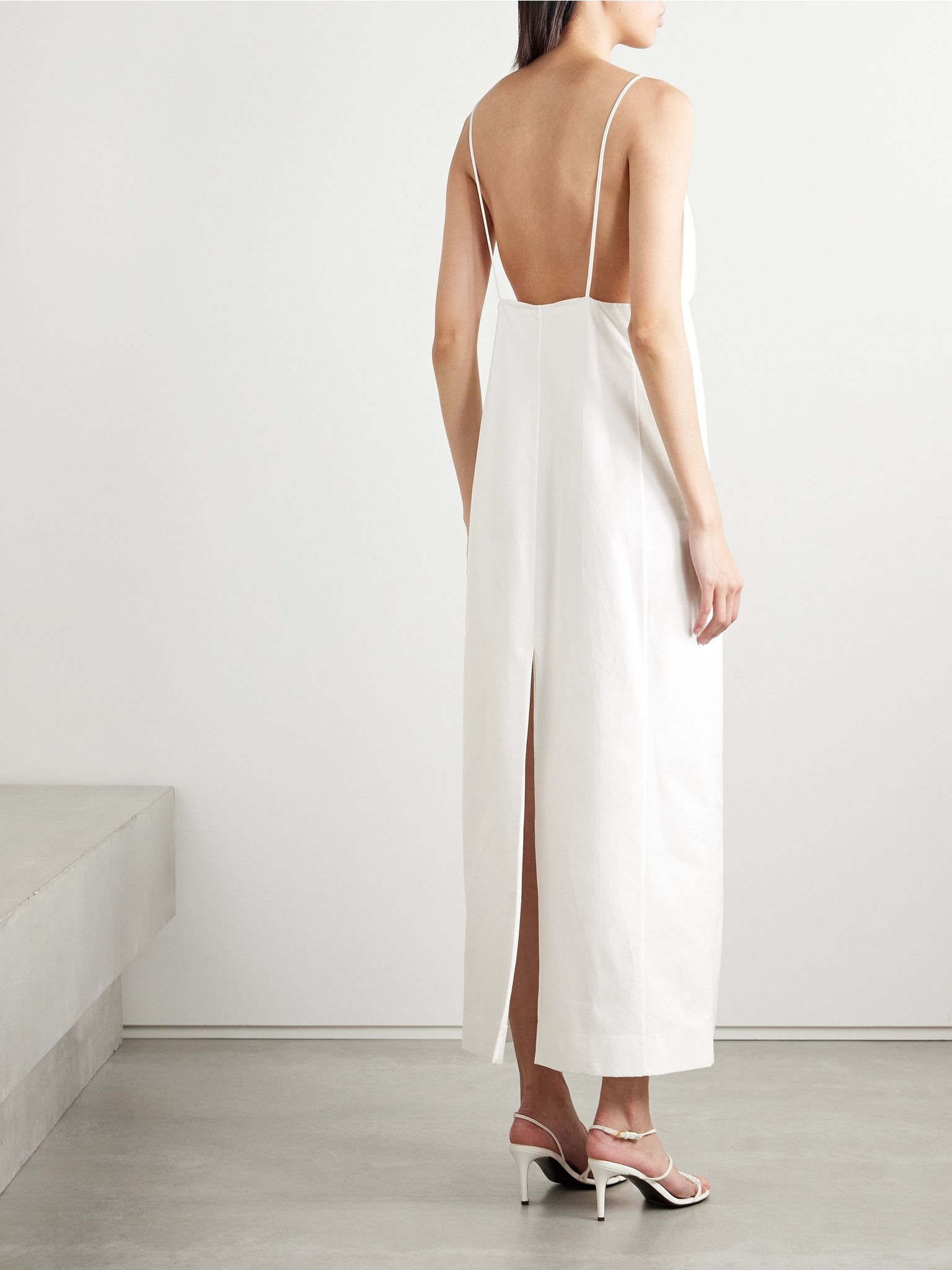 Tulula silk-poplin maxi dress White - 3