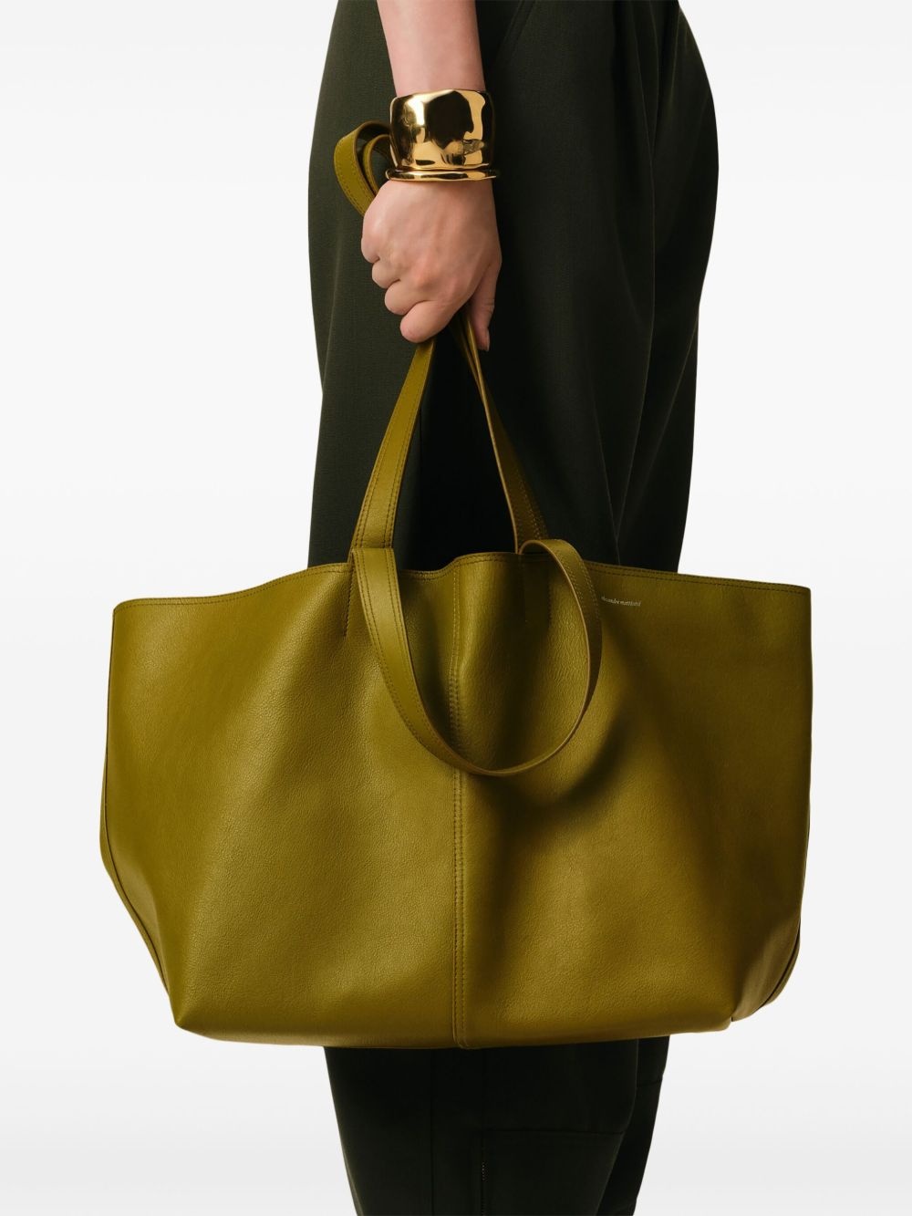 midi leather tote bag - 2