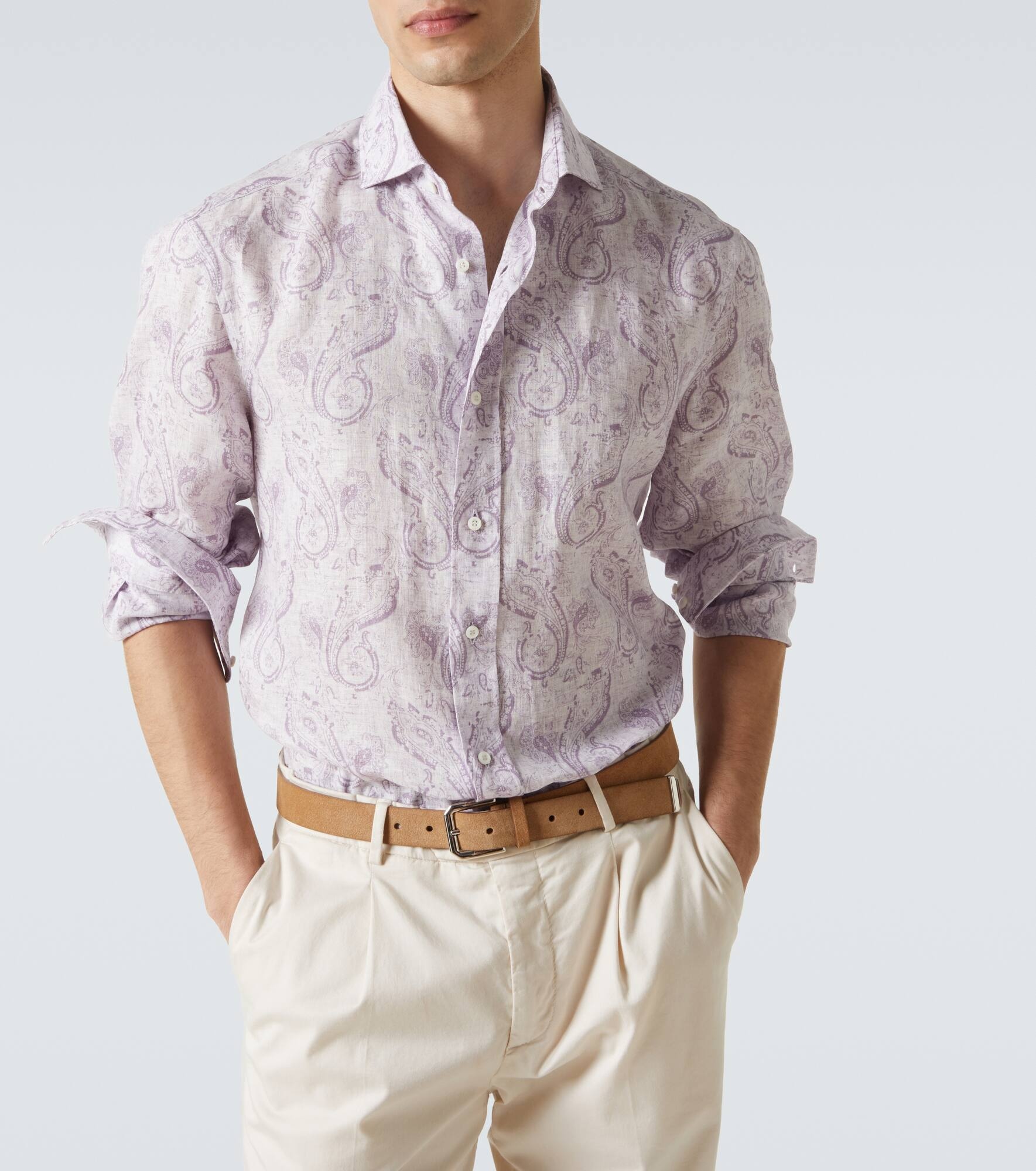 Printed linen shirt - 7