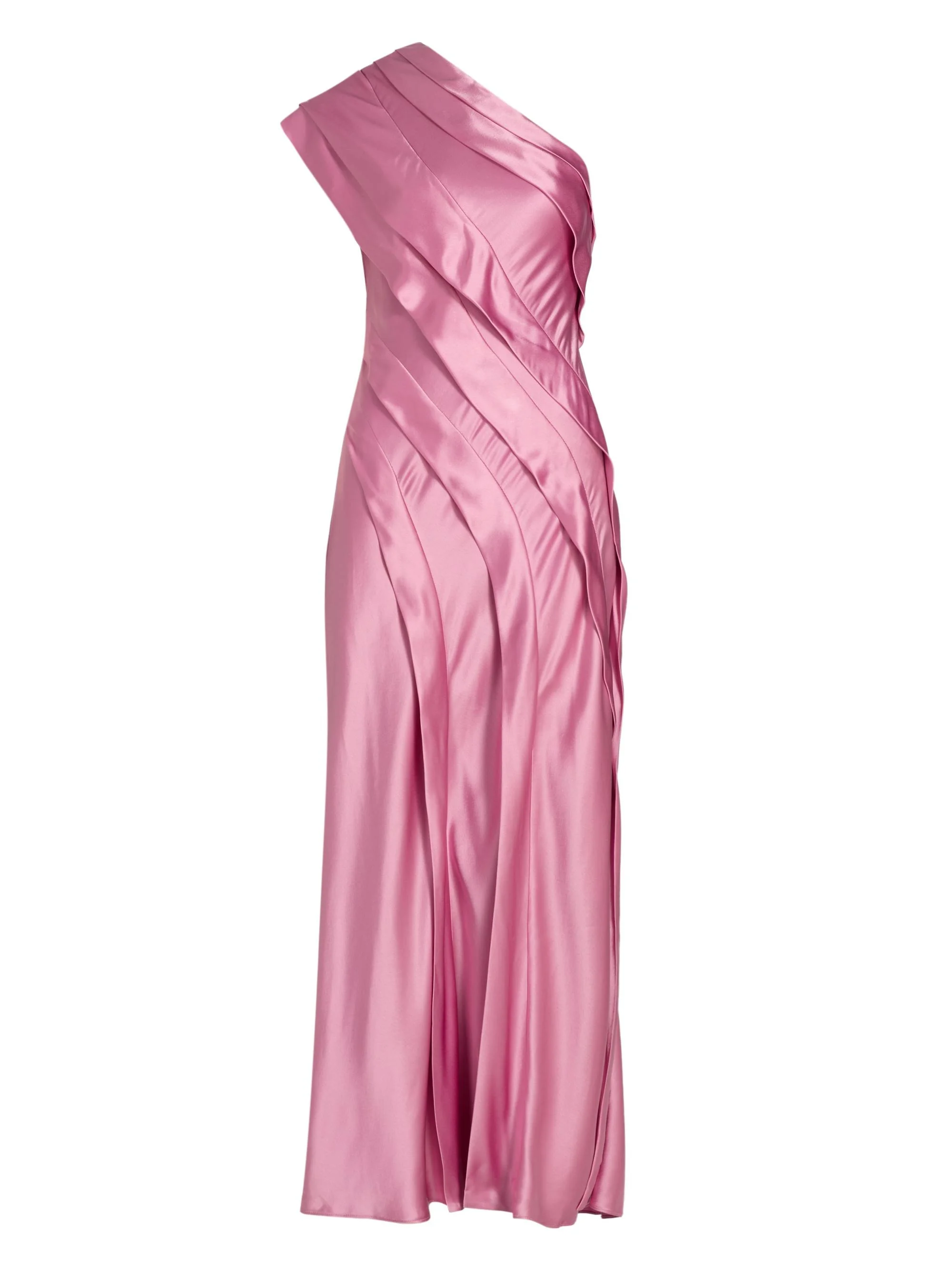 Women's Blenfleet Pleated One-Shoulder Satin Maxi Dress - Musk Pink - 1