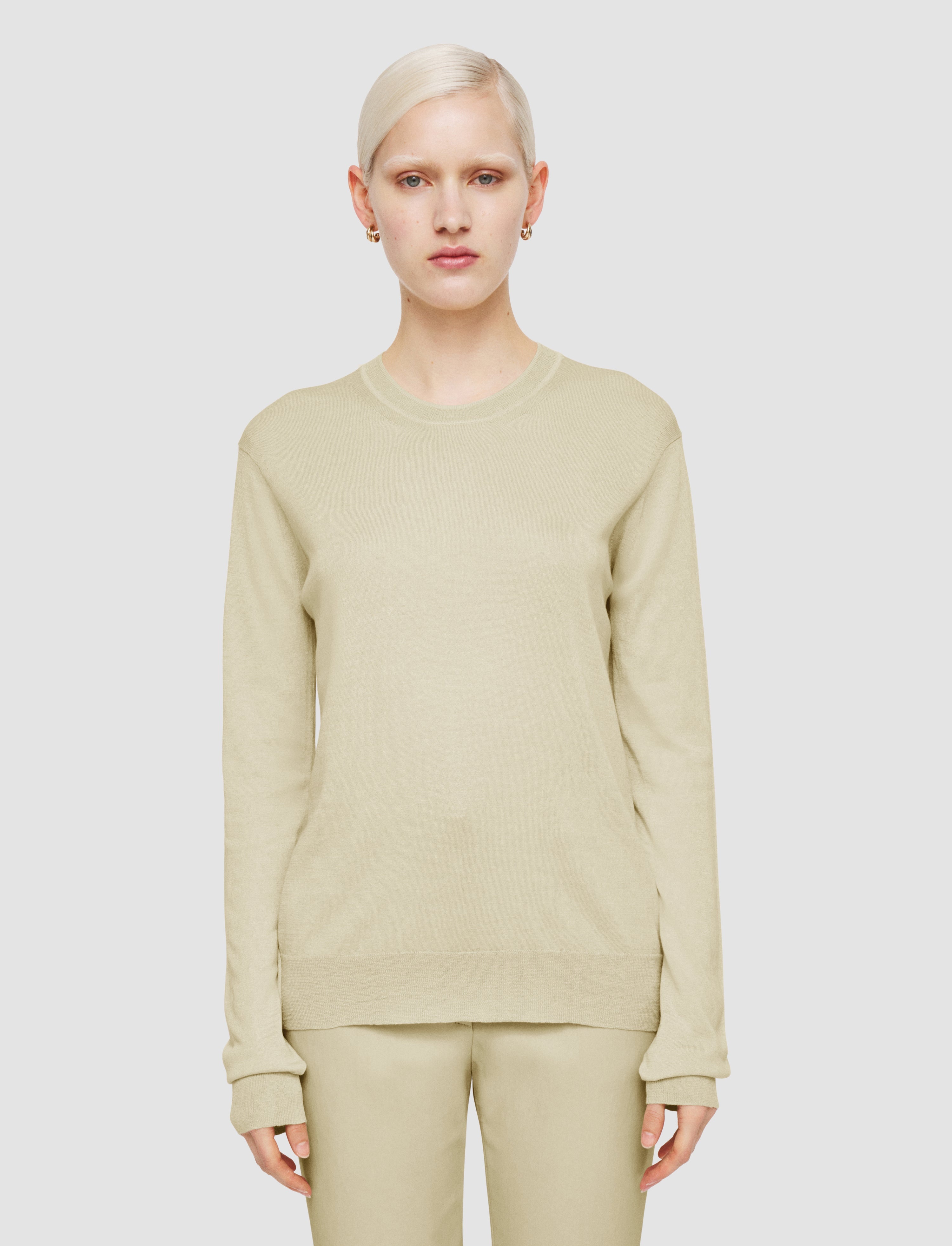 Superfine Cotton Silk Round Neck Jumper - 3