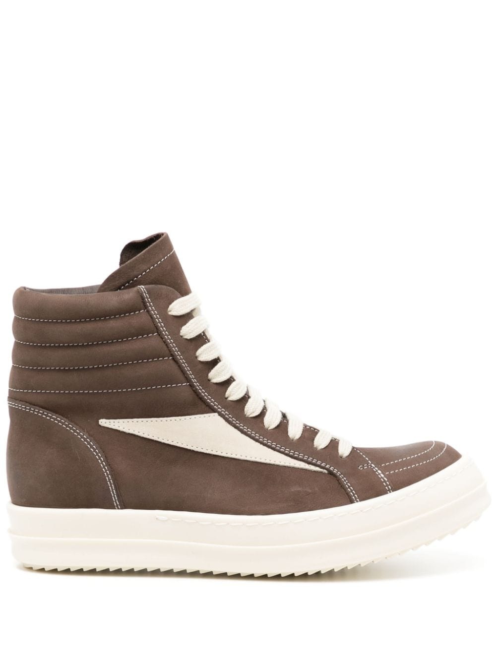 high-top leather sneakers - 1