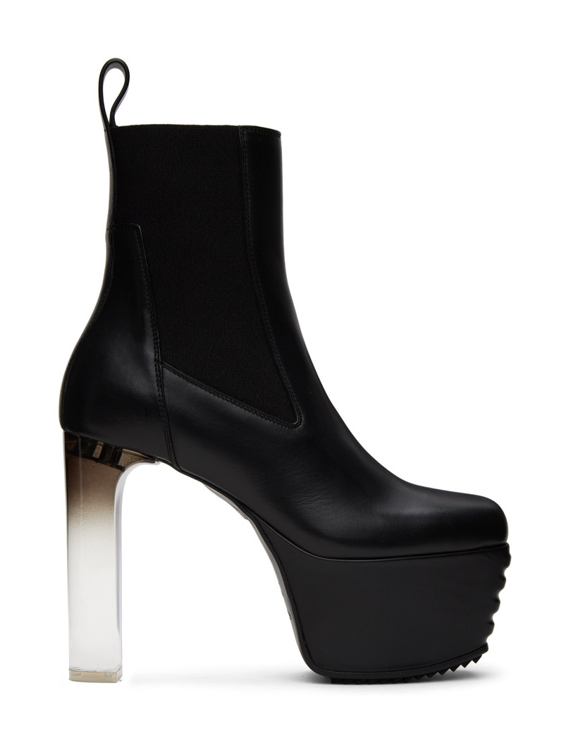 Black Minimal Grill Boots - 1