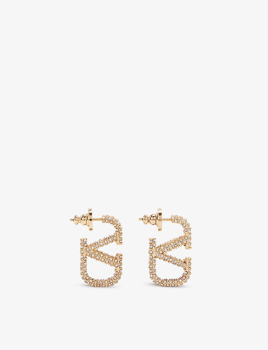 VLOGO gold-toned brass and rhinestones earrings - 2