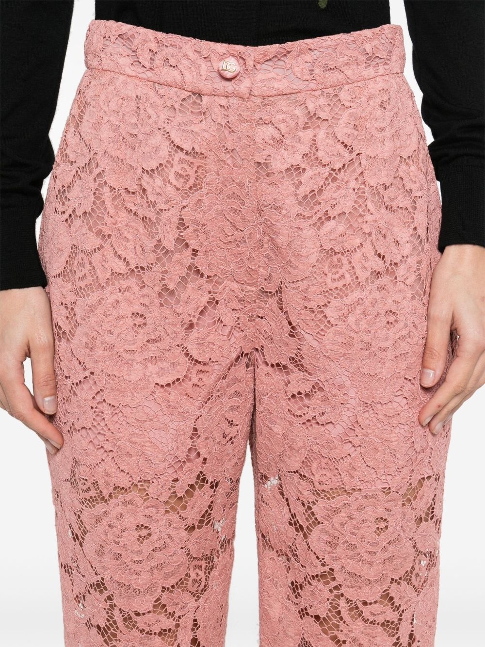 floral-lace trousers - 5