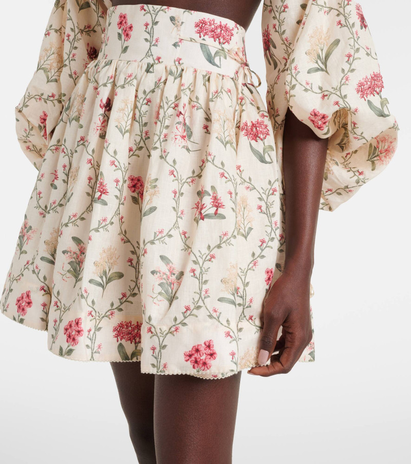 Floral linen miniskirt 4