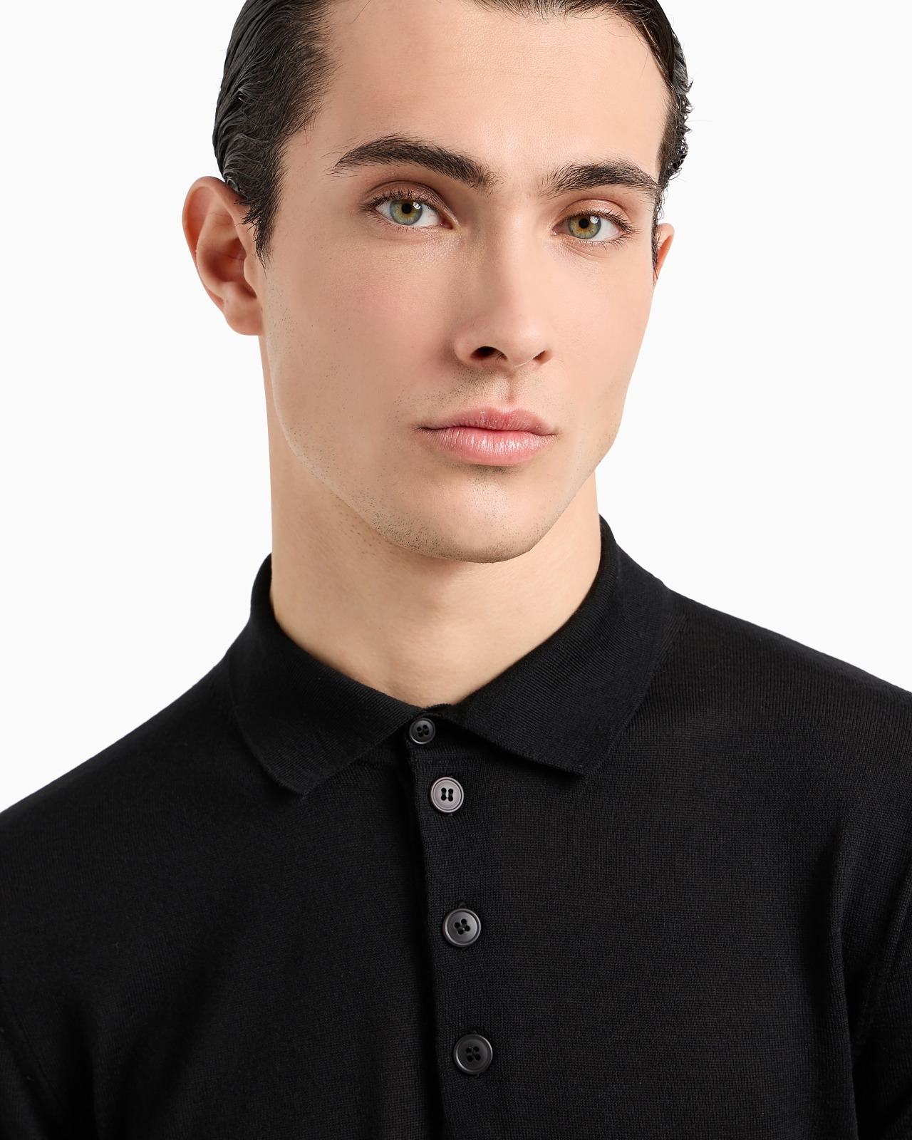 Virgin-wool jumper with polo-shirt collar - 5
