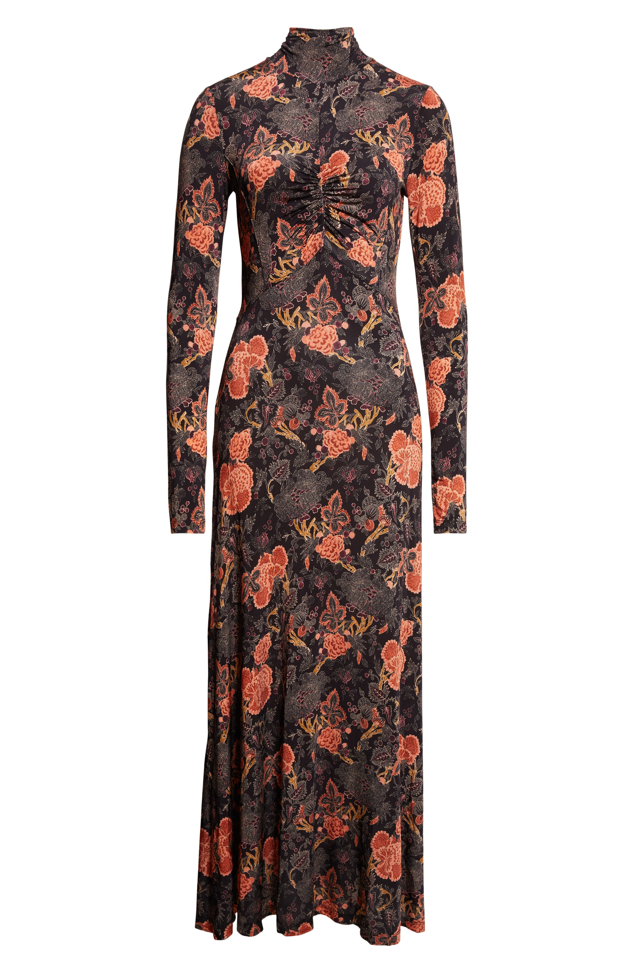 Ulla Johnson Koa Allover Print Long Sleeve Jersey Dress in Desert Jasper at Nordstrom - 5
