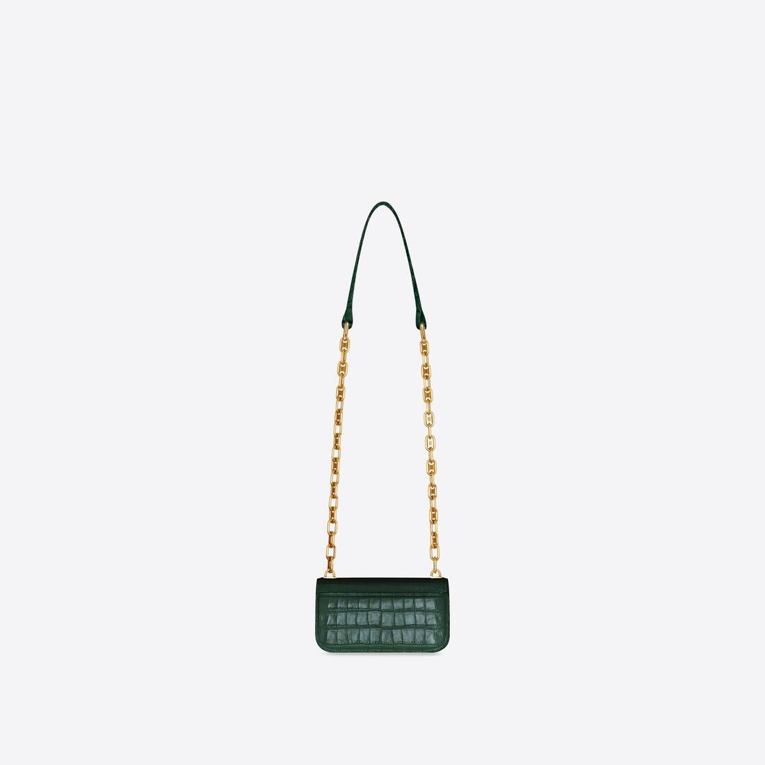 Women's Gossip Xs Bag With Chain Crocodile Embossed in Green - 2