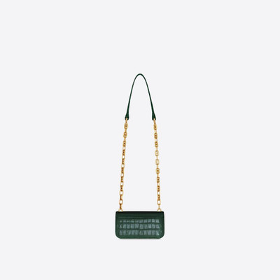 BALENCIAGA Women's Gossip Xs Bag With Chain Crocodile Embossed in Green outlook