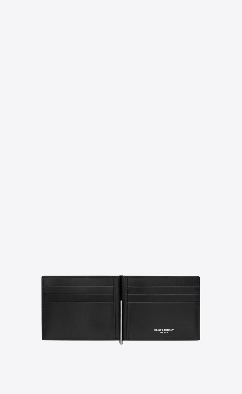 SAINT LAURENT cassandre bill clip wallet in smooth leather outlook