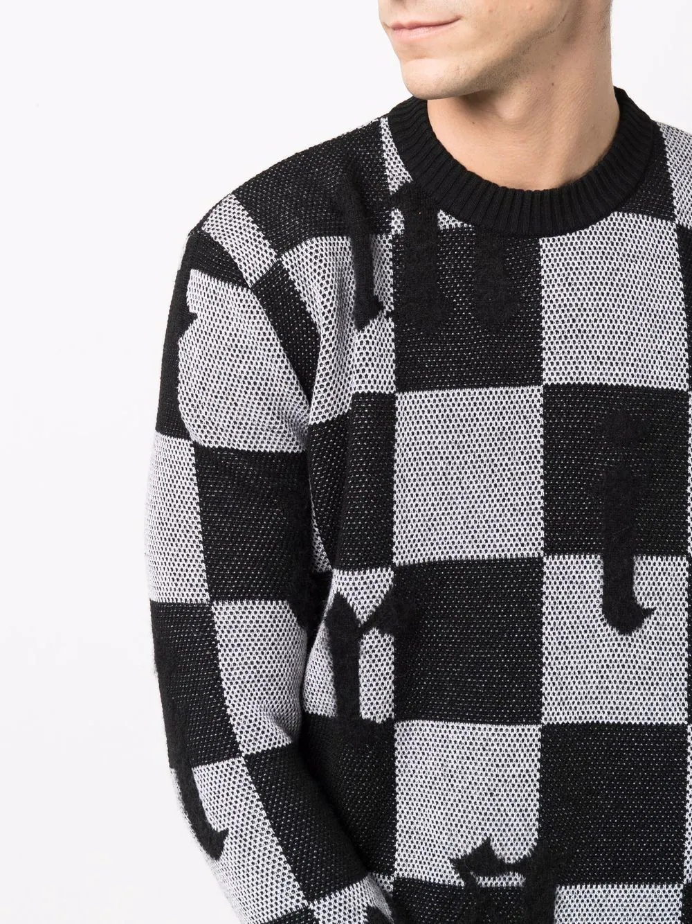 checked two-tone jumper - 5