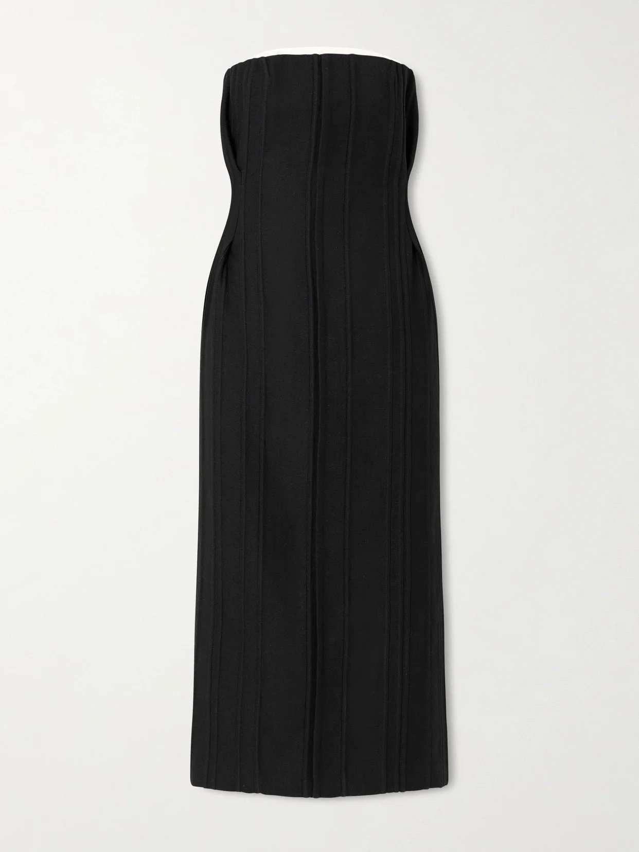 Naomi Strapless Wool Midi Dress - 1