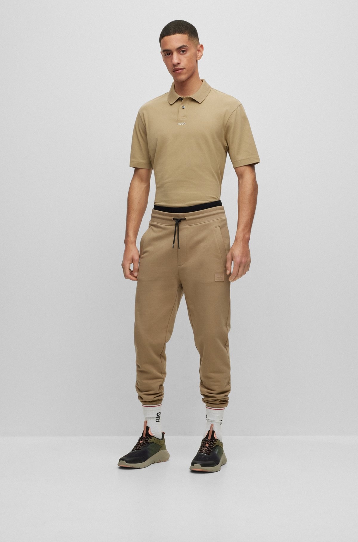 CUFFED TRACKSUIT BOTTOMS IN FRENCH TERRY WITH LOGO BADGE - 4