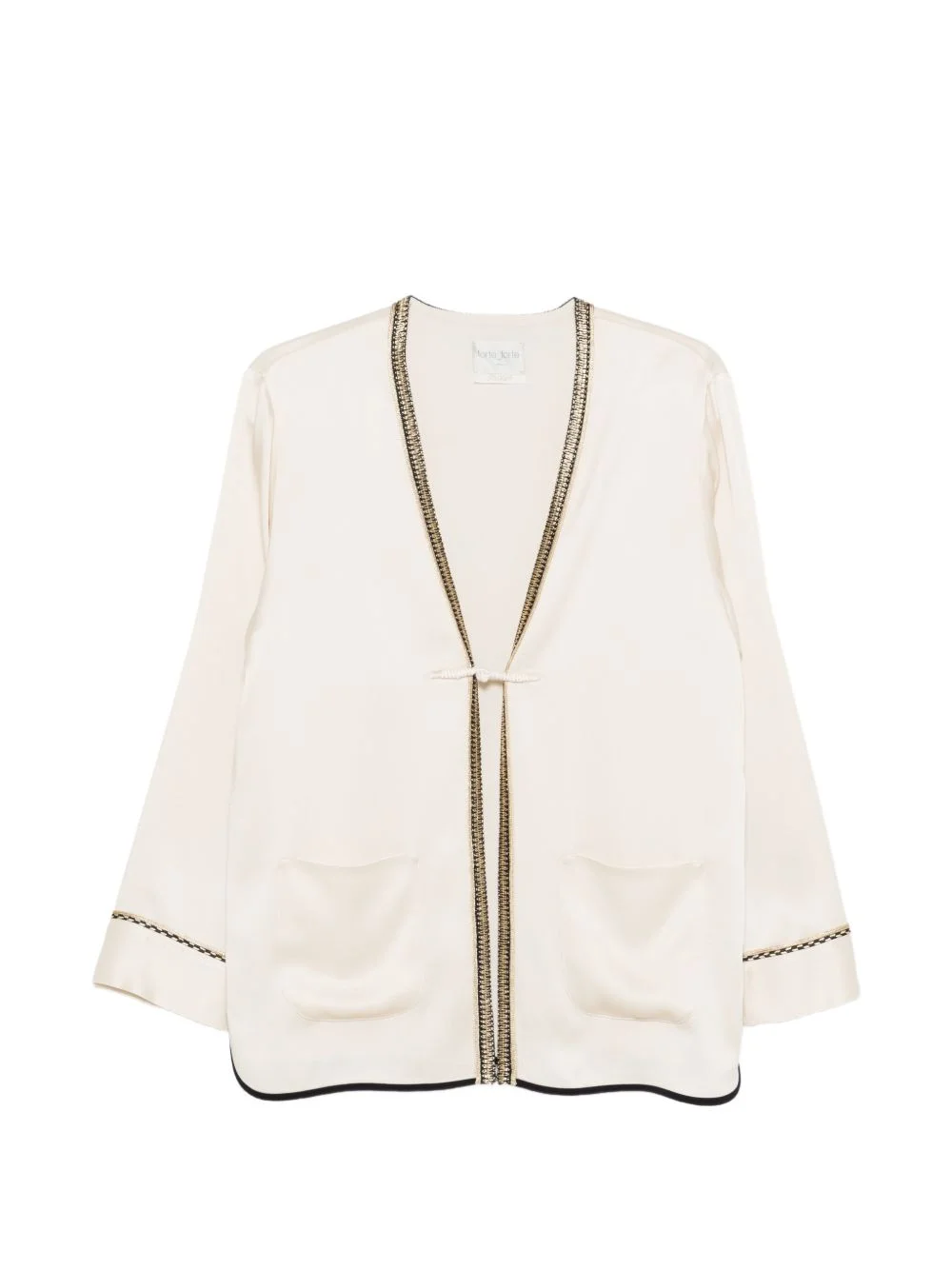 patch-pockets trimmed-detail jacket - 1