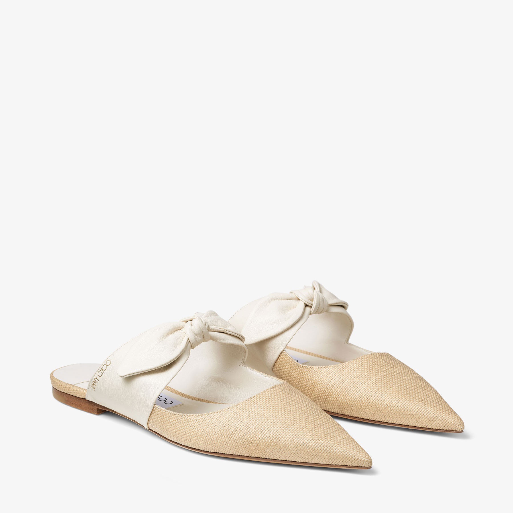 Rali Flat
Latte Nappa Leather with Raffia Flats - 2