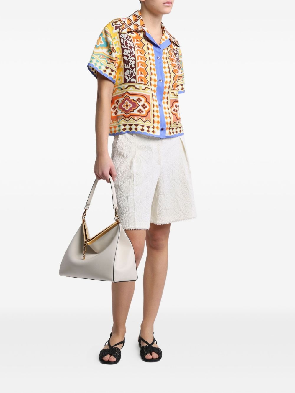 floral-print silk shirt - 2