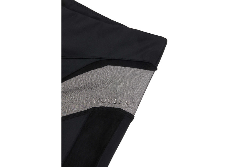 MUGLER Mugler H&M Mesh-Paneled Stirrup Leggings Black outlook