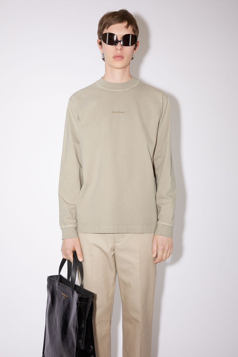 Acne Studios Logo t-shirt long sleeve t-shirt - Oyster grey outlook