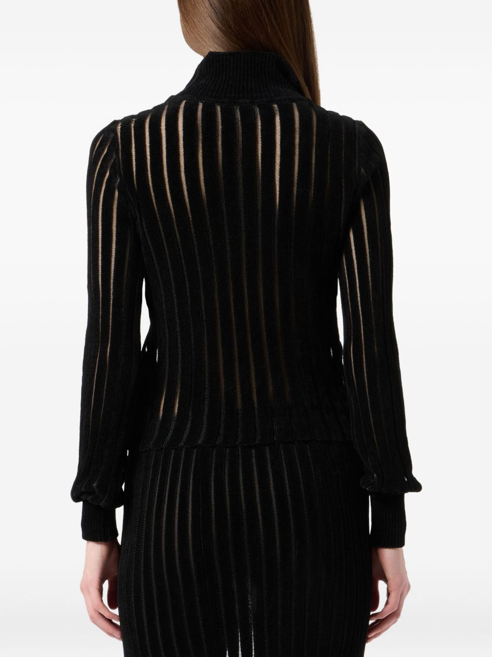 high-neck ribbed top - 4