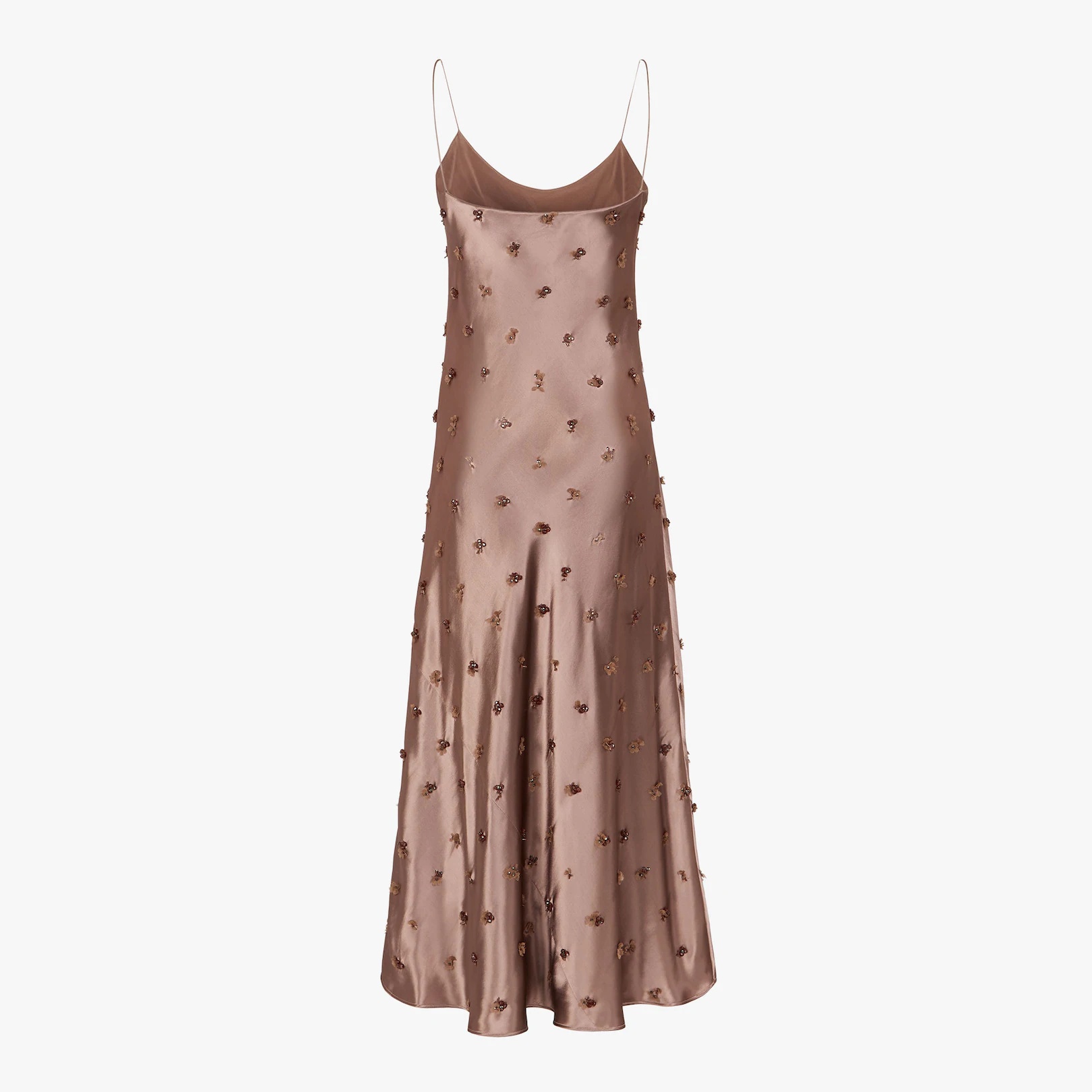 Brown satin dress - 2