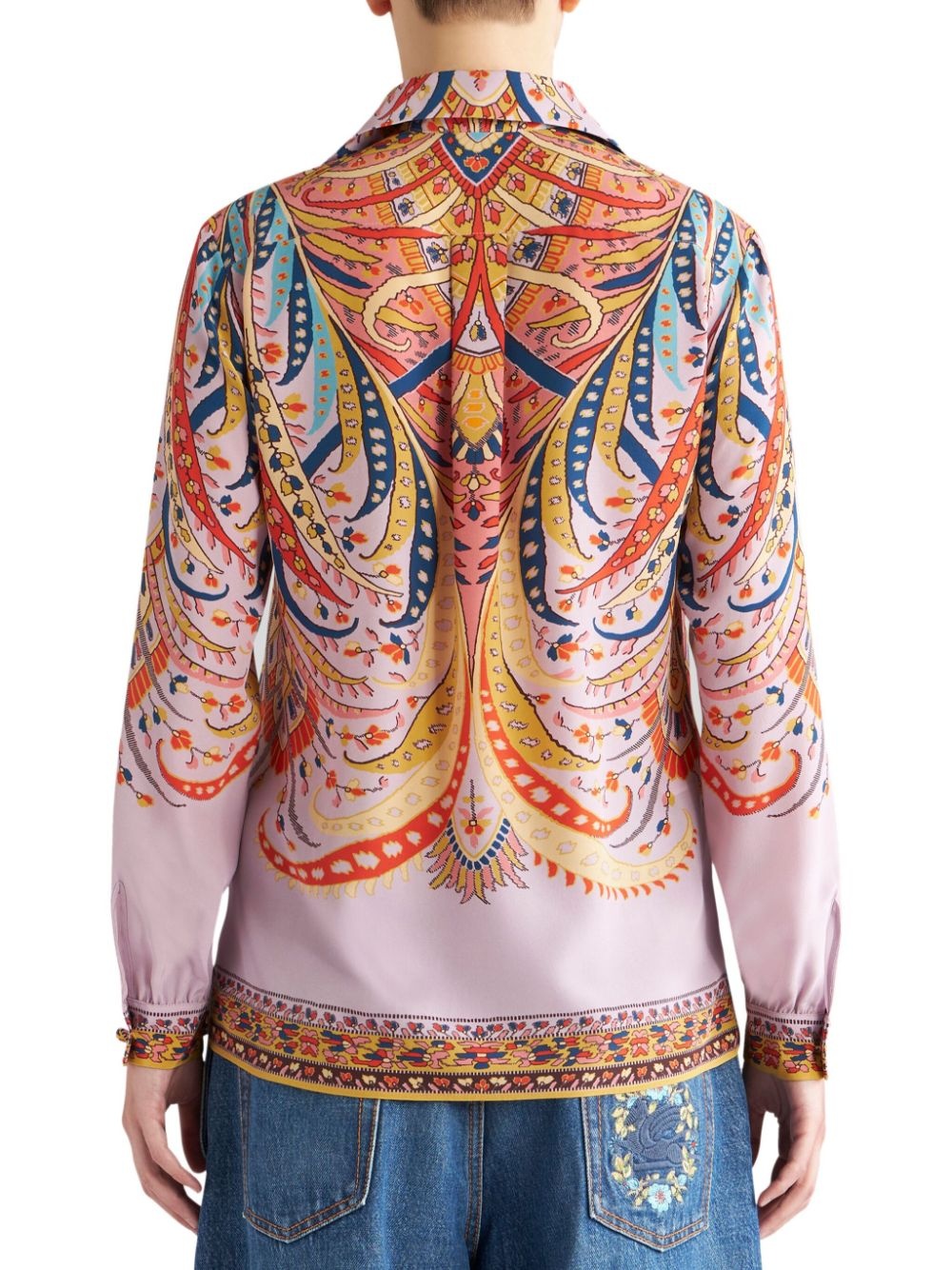 paisley-print crepe de chine shirt - 3