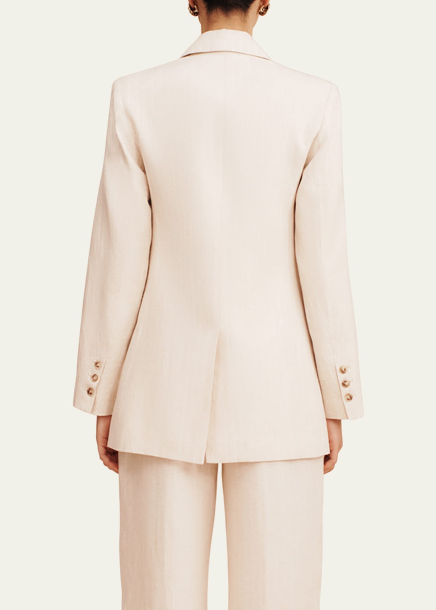 Leon Single-Breasted Pinstripe Linen Blazer - 3