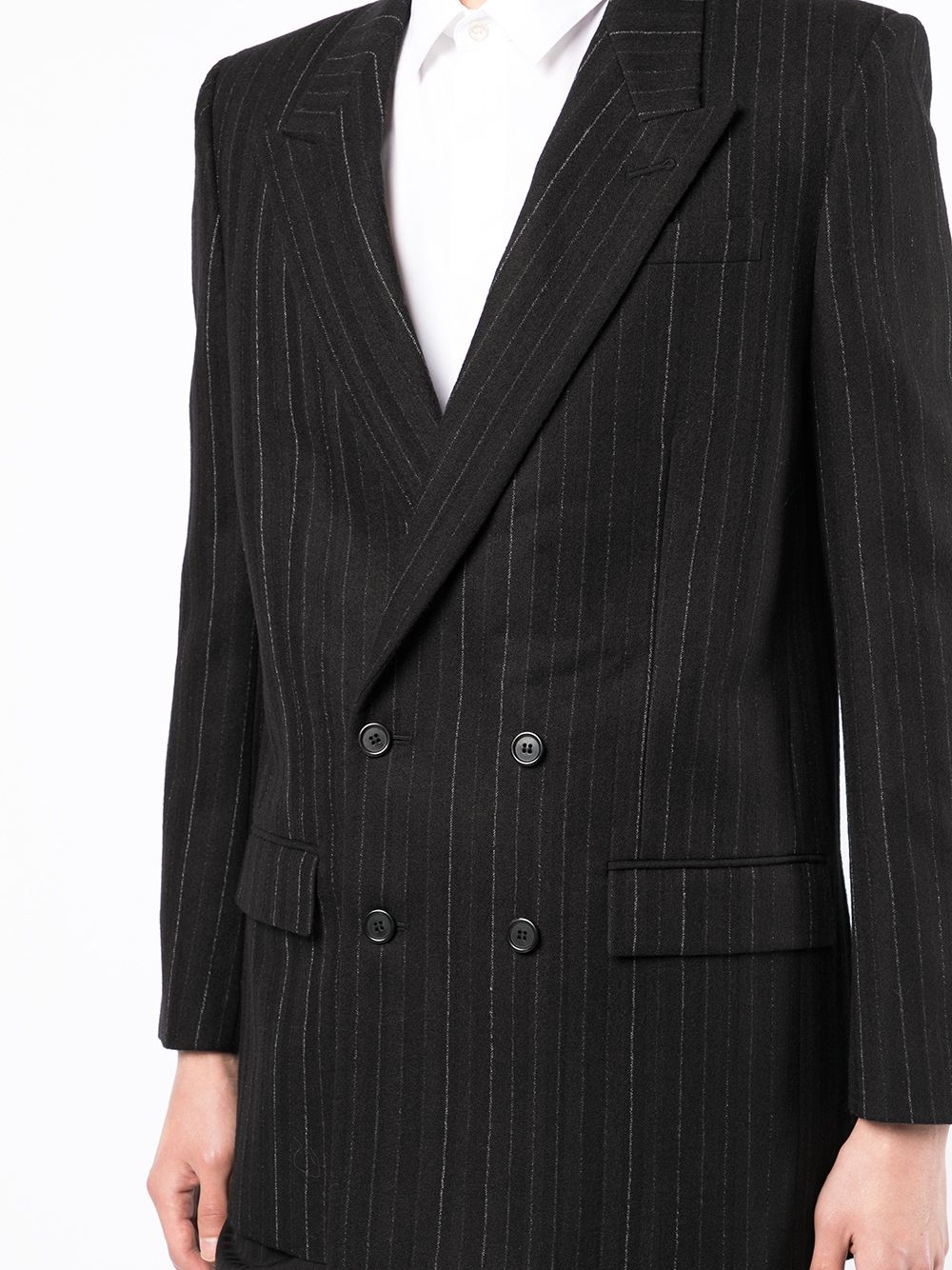 pinstripe double-breasted suit jacket - 5