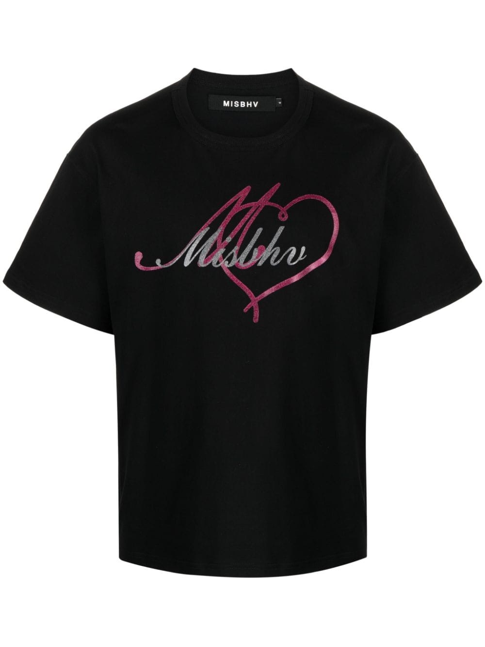 logo-print glitter-embellished T-shirt - 1