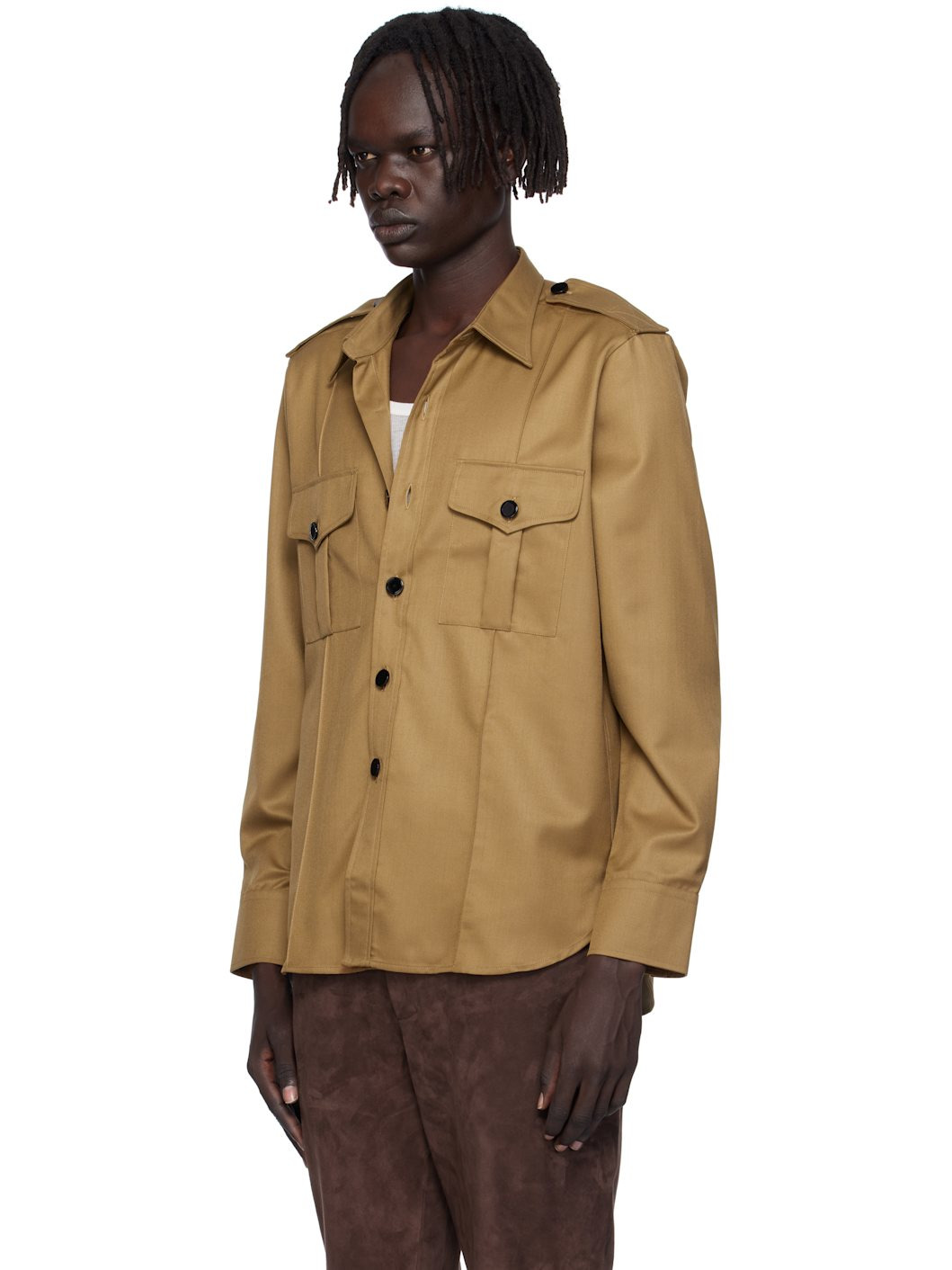 Tan Military Overshirt - 4