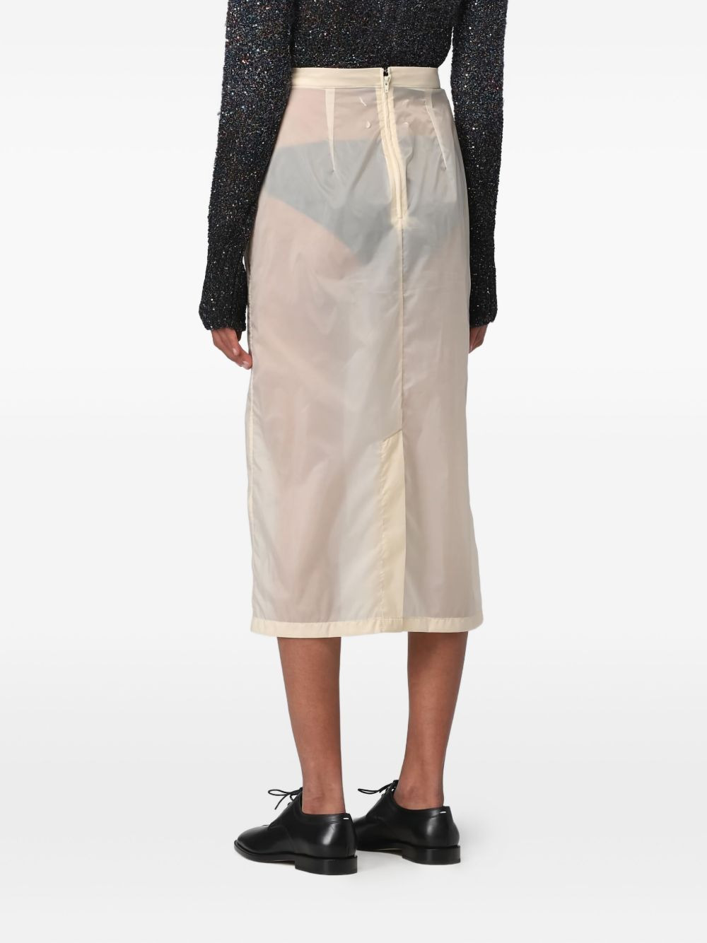 high-waisted chiffon midi skirt - 4