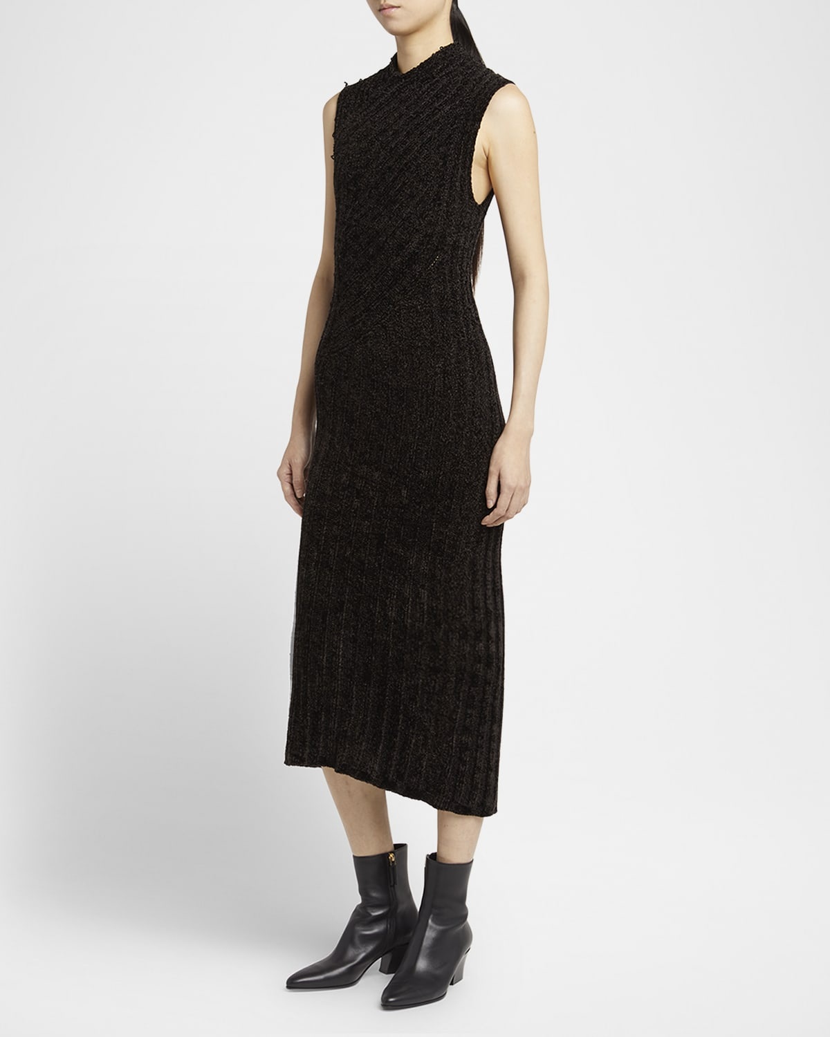 Ribbed Chenille Sleeveless Midi Dress - 4