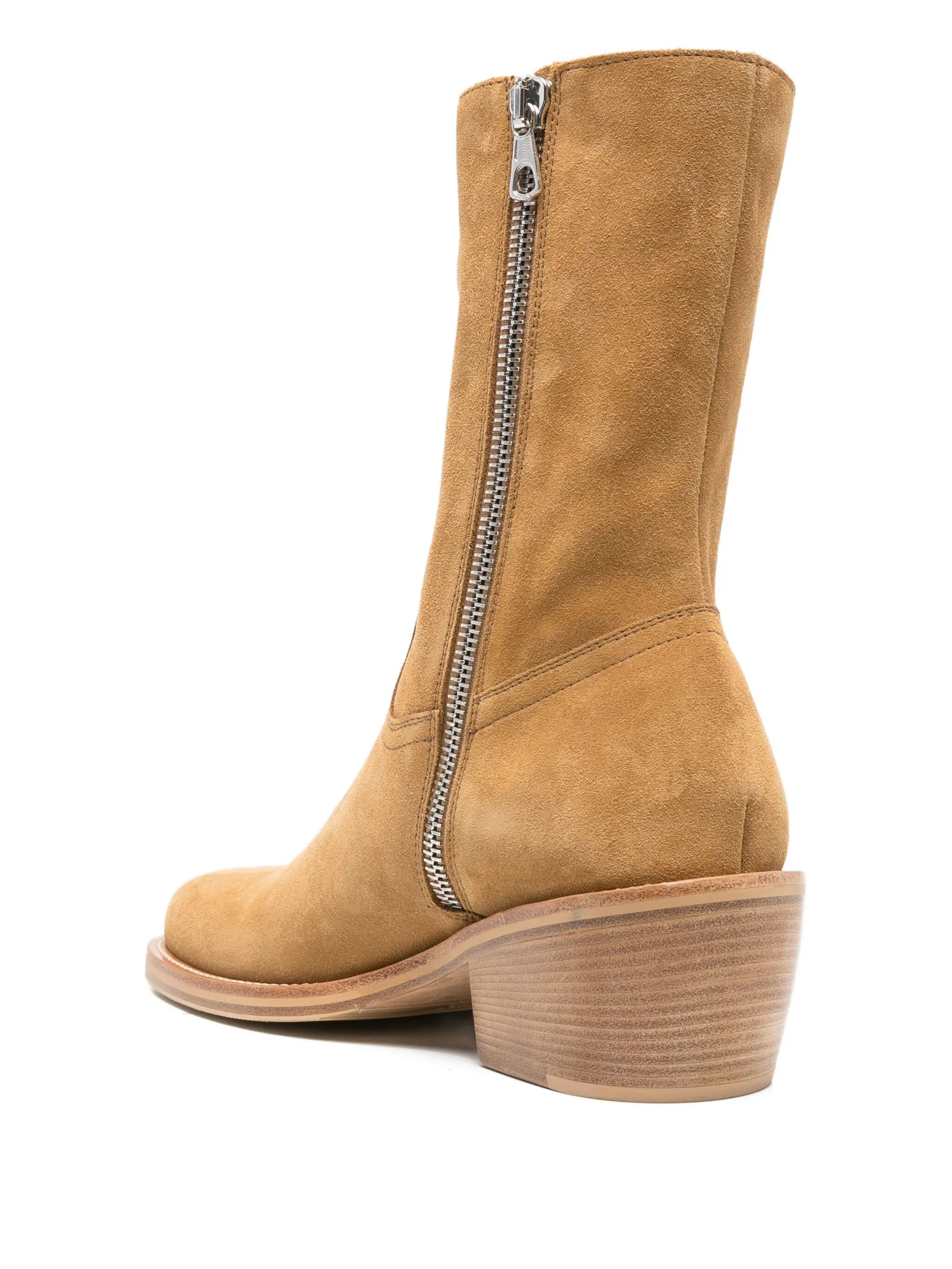 Western-style suede boots - 3
