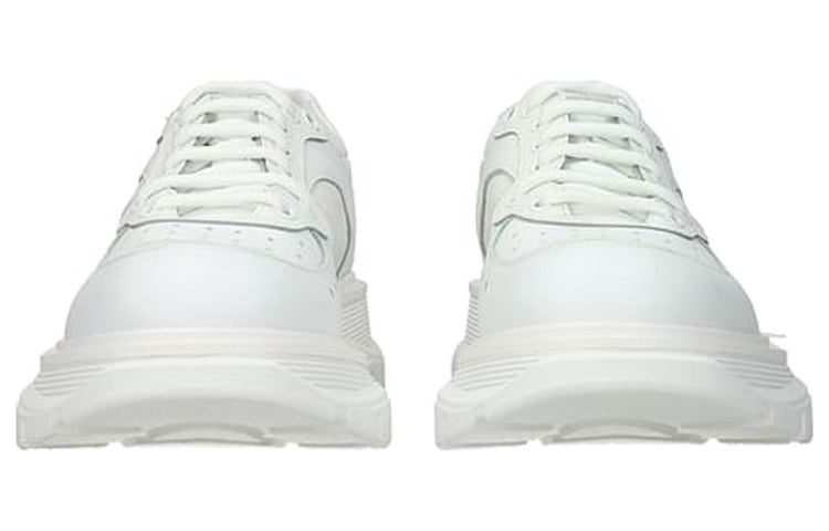 Alexander McQueen Tread Suede-panelled Leather Trainers 'White' 627222WHRH59071 - 4