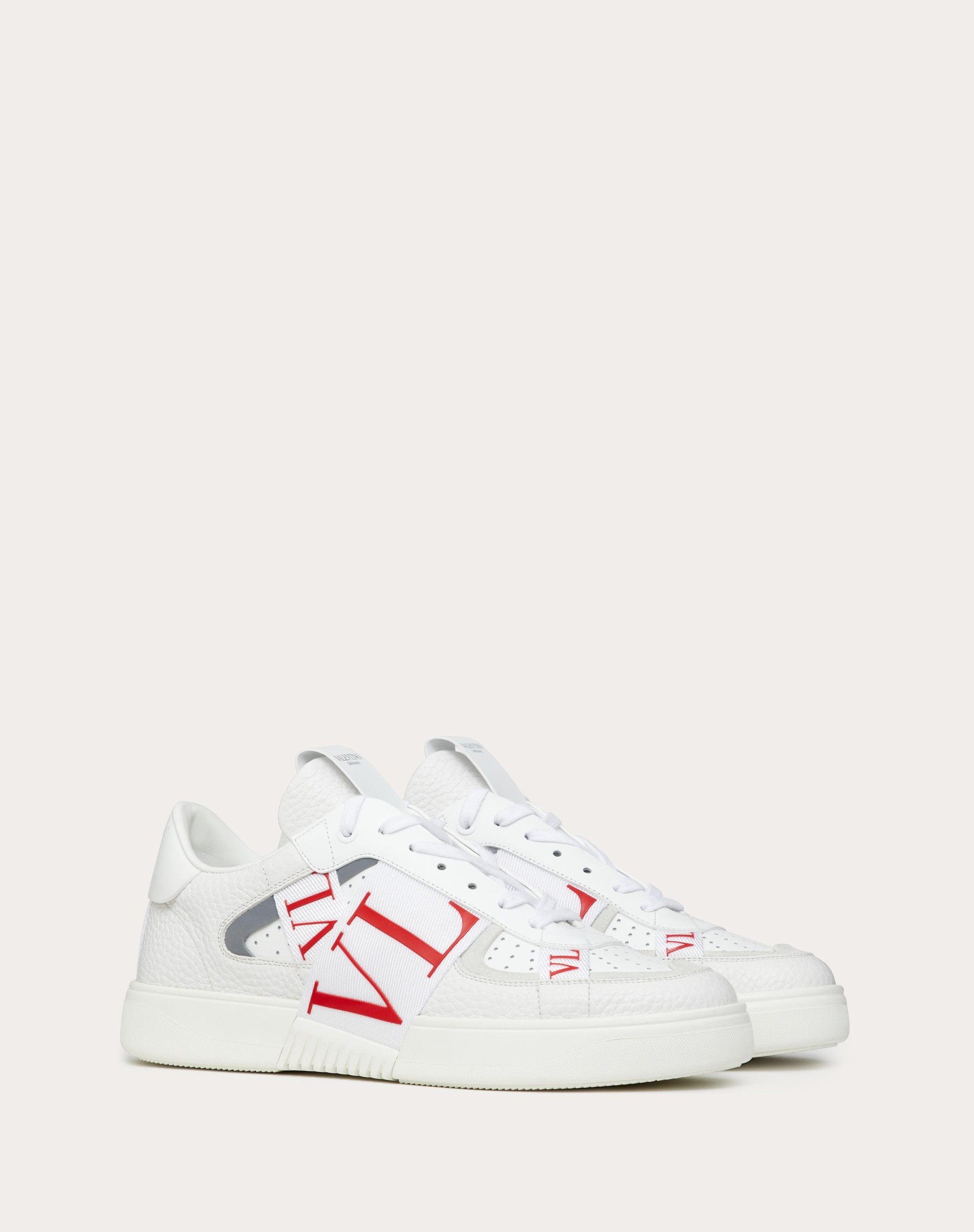 LOW-TOP CALFSKIN VL7N SNEAKER WITH BANDS - 2