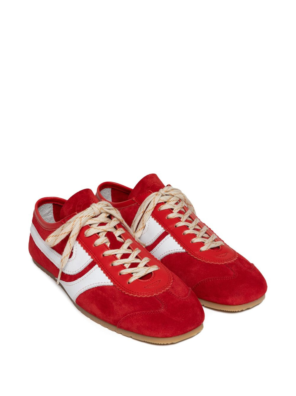 suede leather low-top sneakers - 2