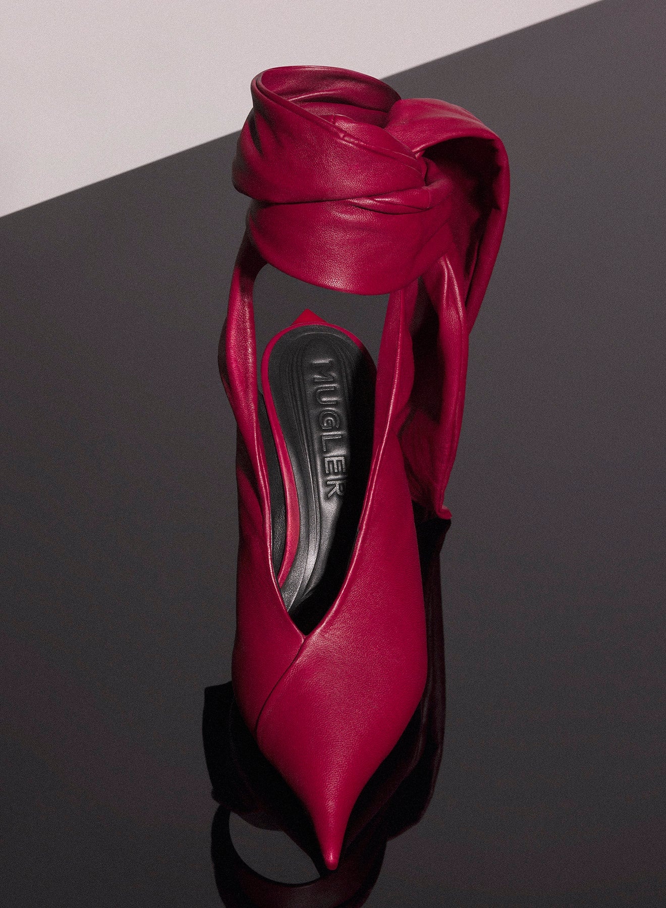 red leather knot fang 95 mules - 3