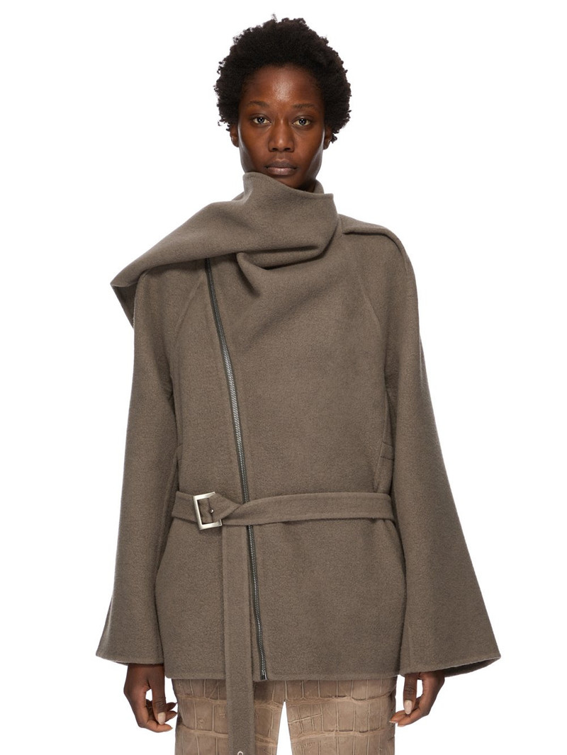 Scarf-detailed Belted Cashmere Jacket 1