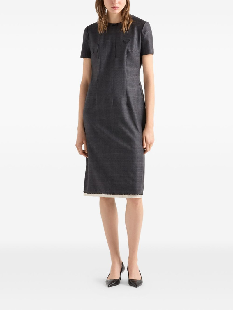 Prada checked midi dress outlook