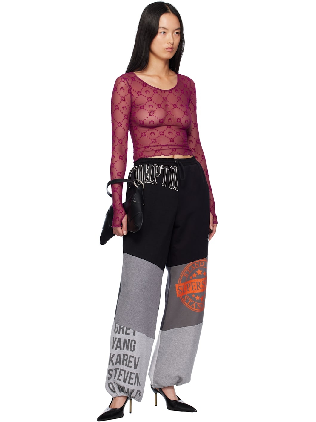 Purple Moonogram Second Skin Cropped T-shirt - 4