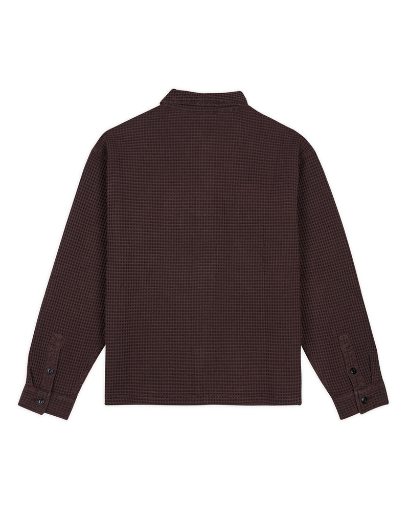 Waffle Button Front Shirt - Chocolate 2