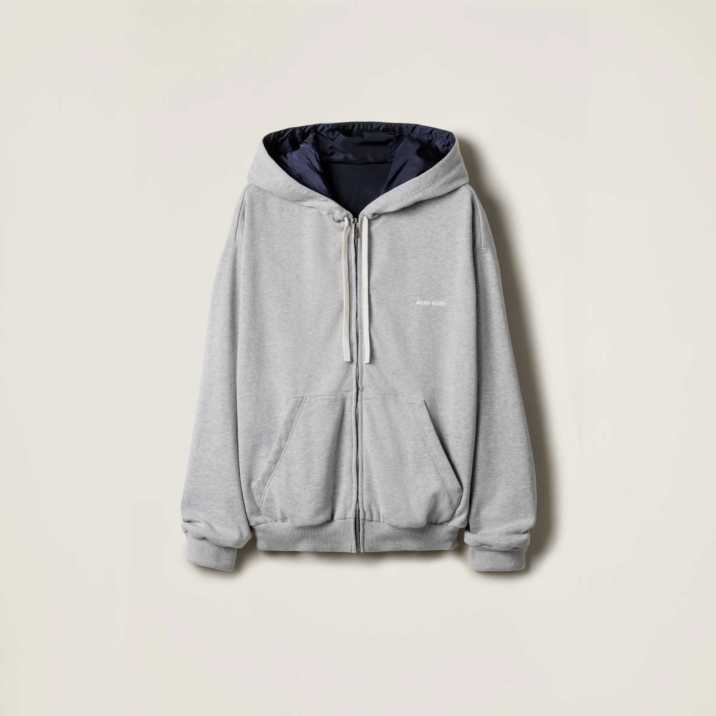 Jersey and technical pongé blouson jacket - 1