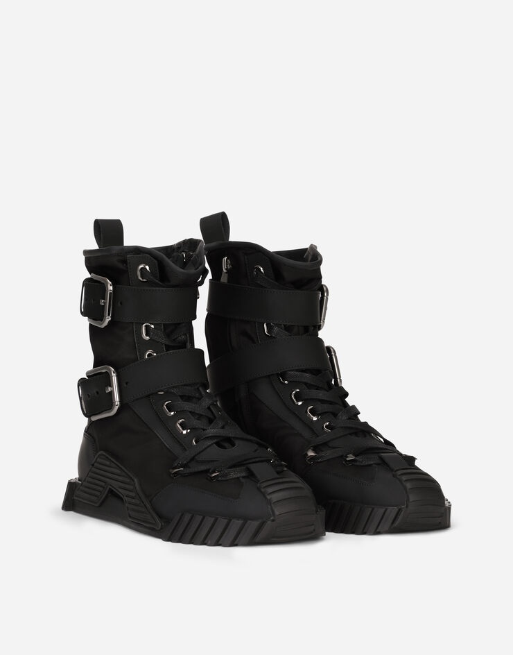 Rubberized calfskin and nylon NS1 high-top sneakers - 2