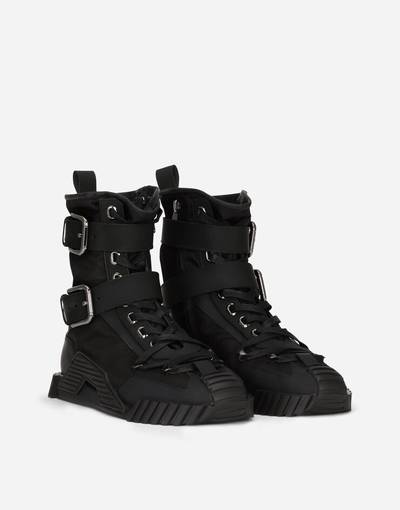 Dolce & Gabbana Rubberized calfskin and nylon NS1 high-top sneakers outlook