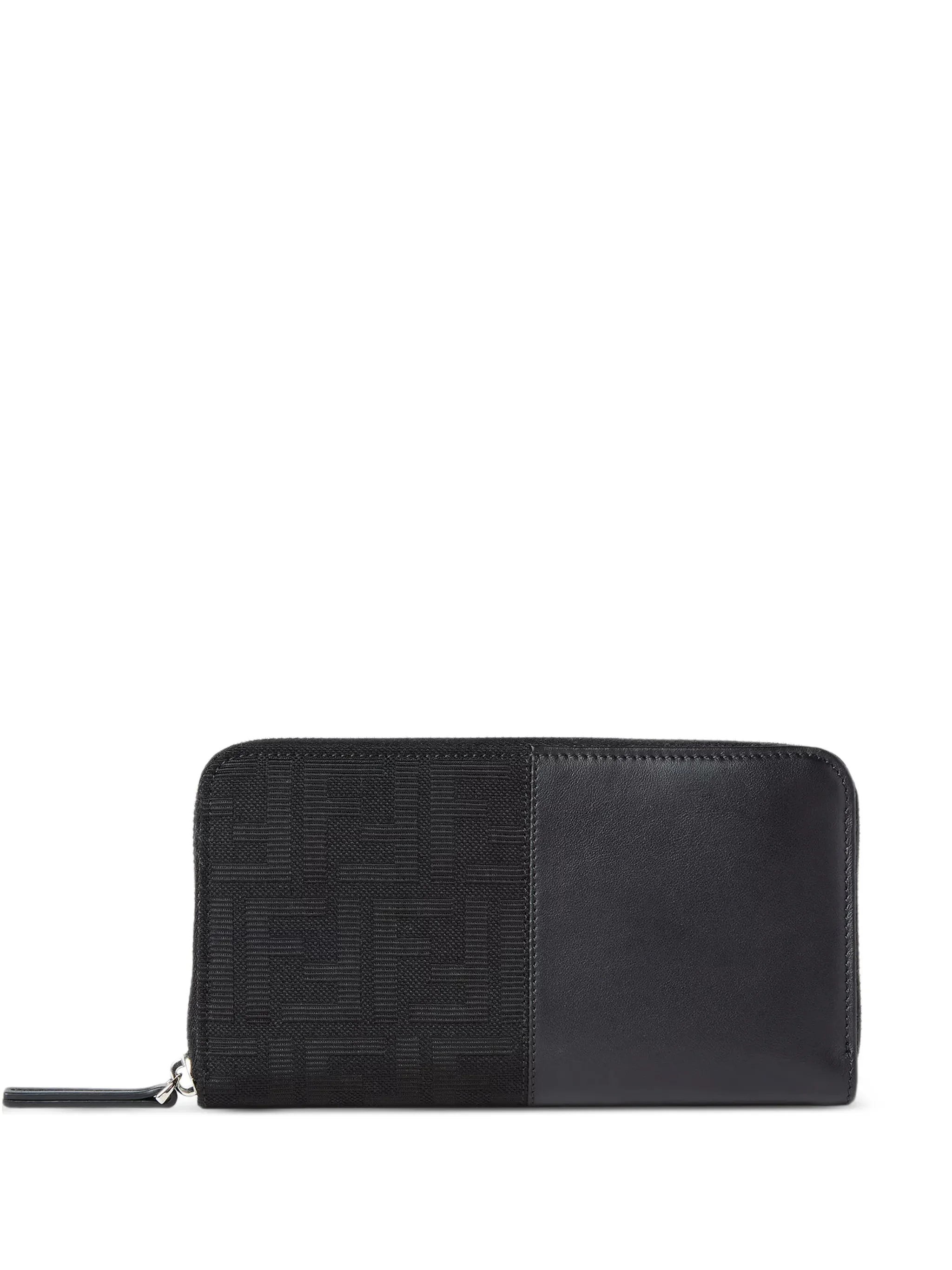 Fendi FF Jacquard Zip-around Black Wallet - 1