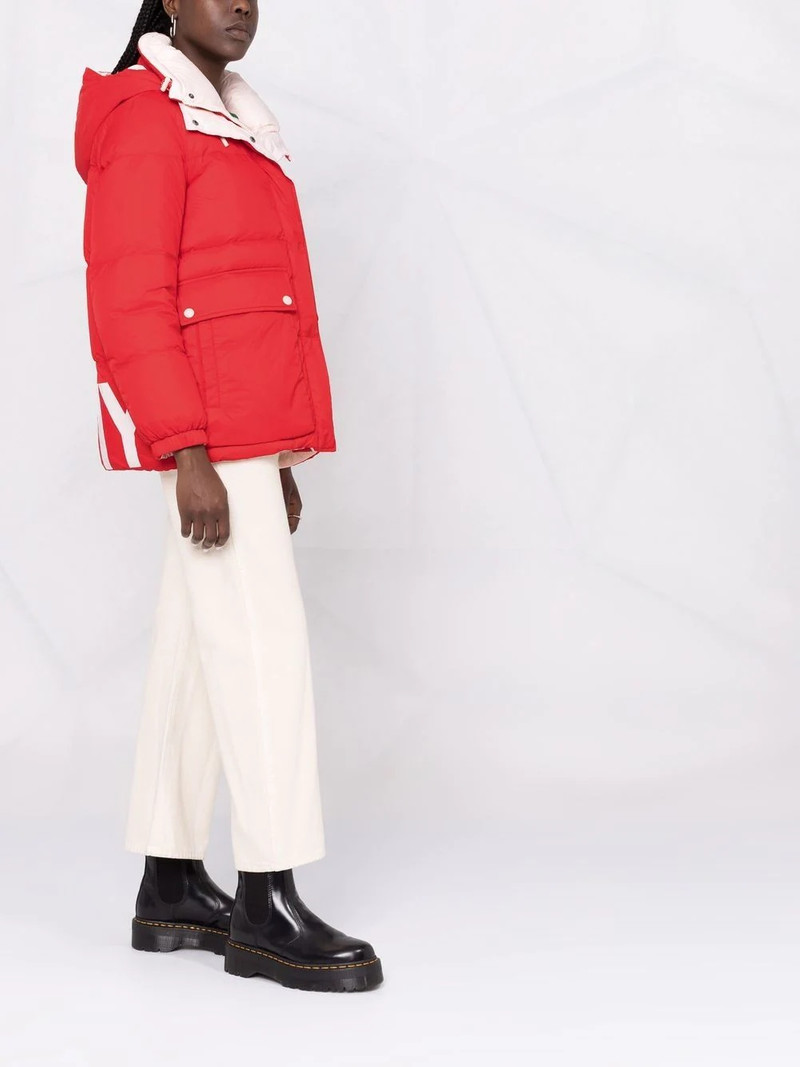 logo-print padded coat 4