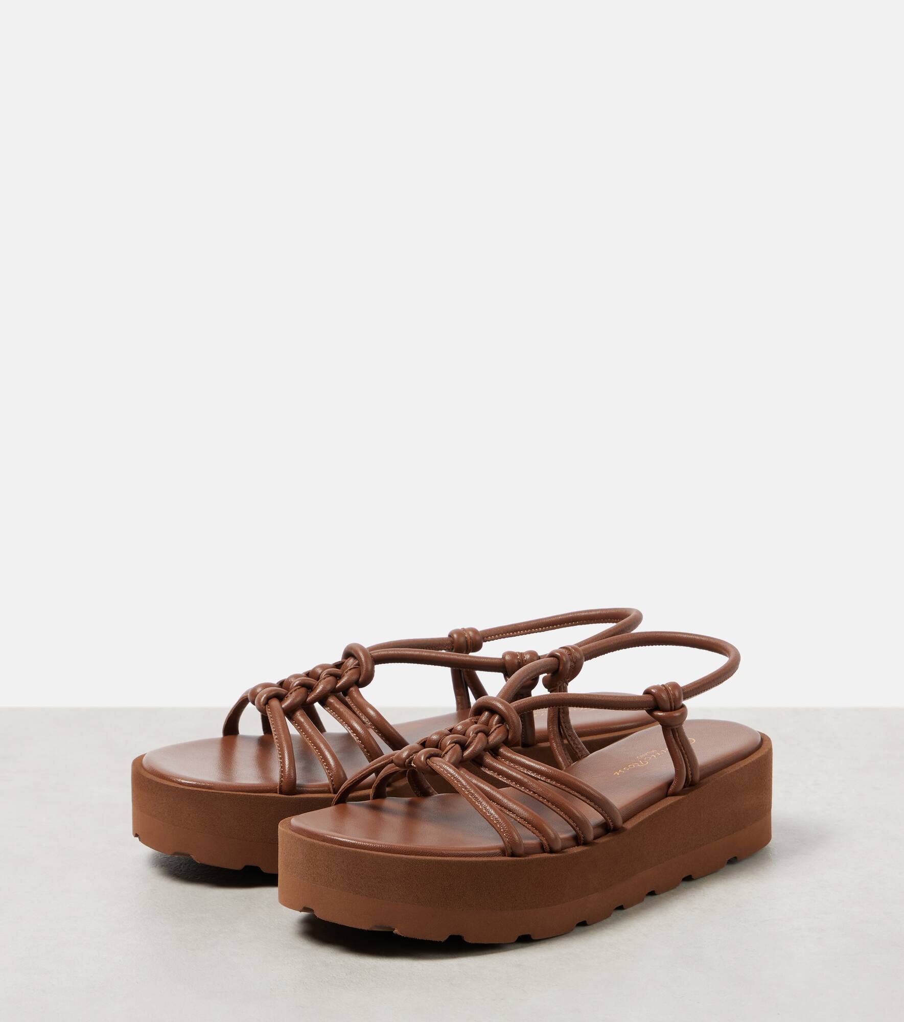 Hebe leather platform sandals - 4